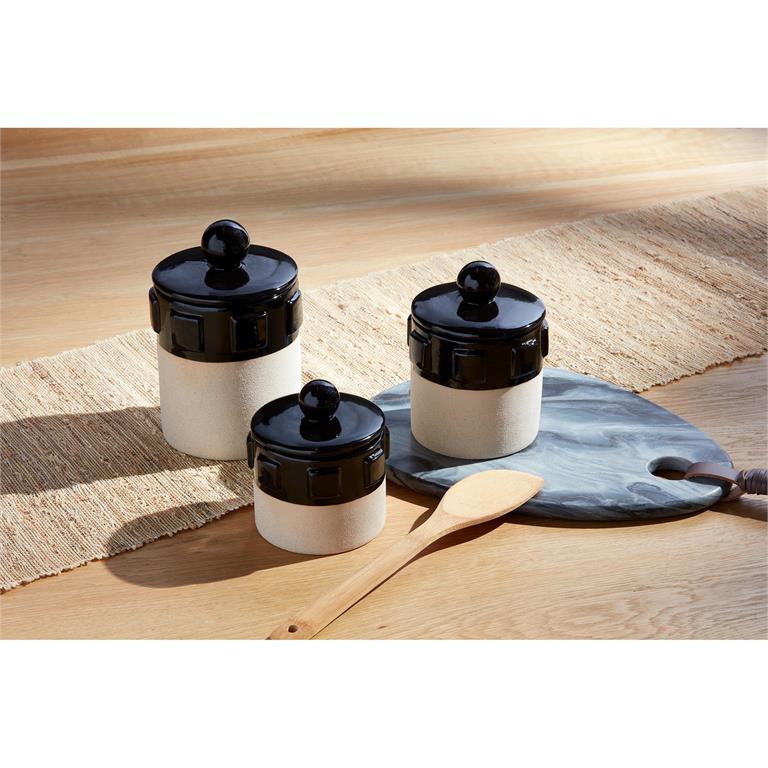 Mud Pie Two-Tone Canister Set (3 piece set)