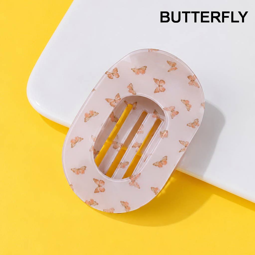 Jumbo Lay Flat Oval Hair Claw Clips Secure Styling