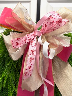 Extra Large Bead Grass Wreath - Pink Valentine