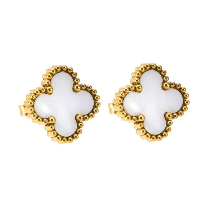 VINTAGE CLOVER STUD EARRINGS