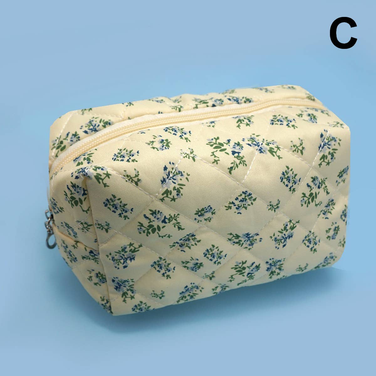 FLORAL TOILE PATTERN MAKEUP COSMETIC POUCH BAG