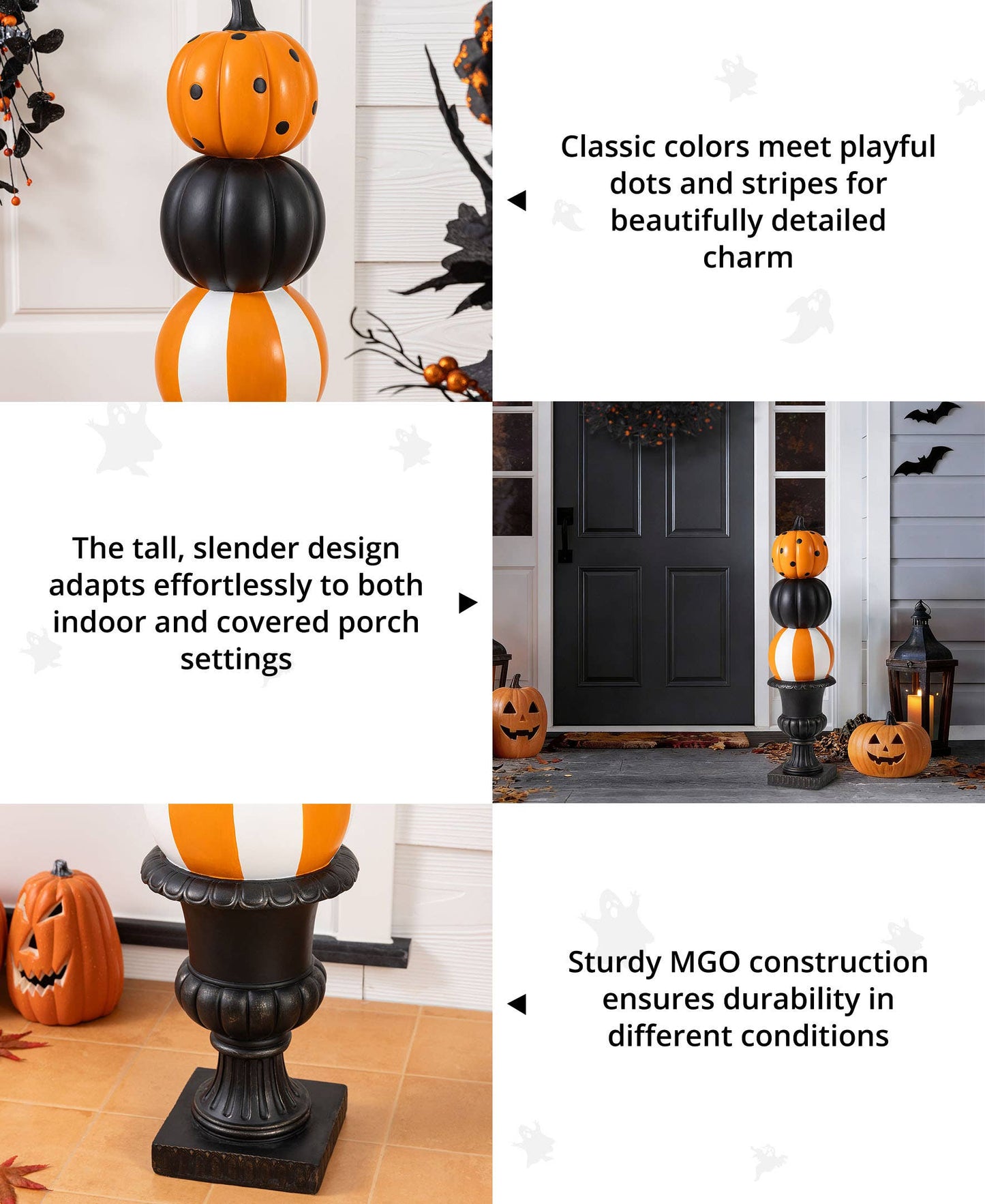 27 in H Halloween MGO Pumpkin Porch Decor