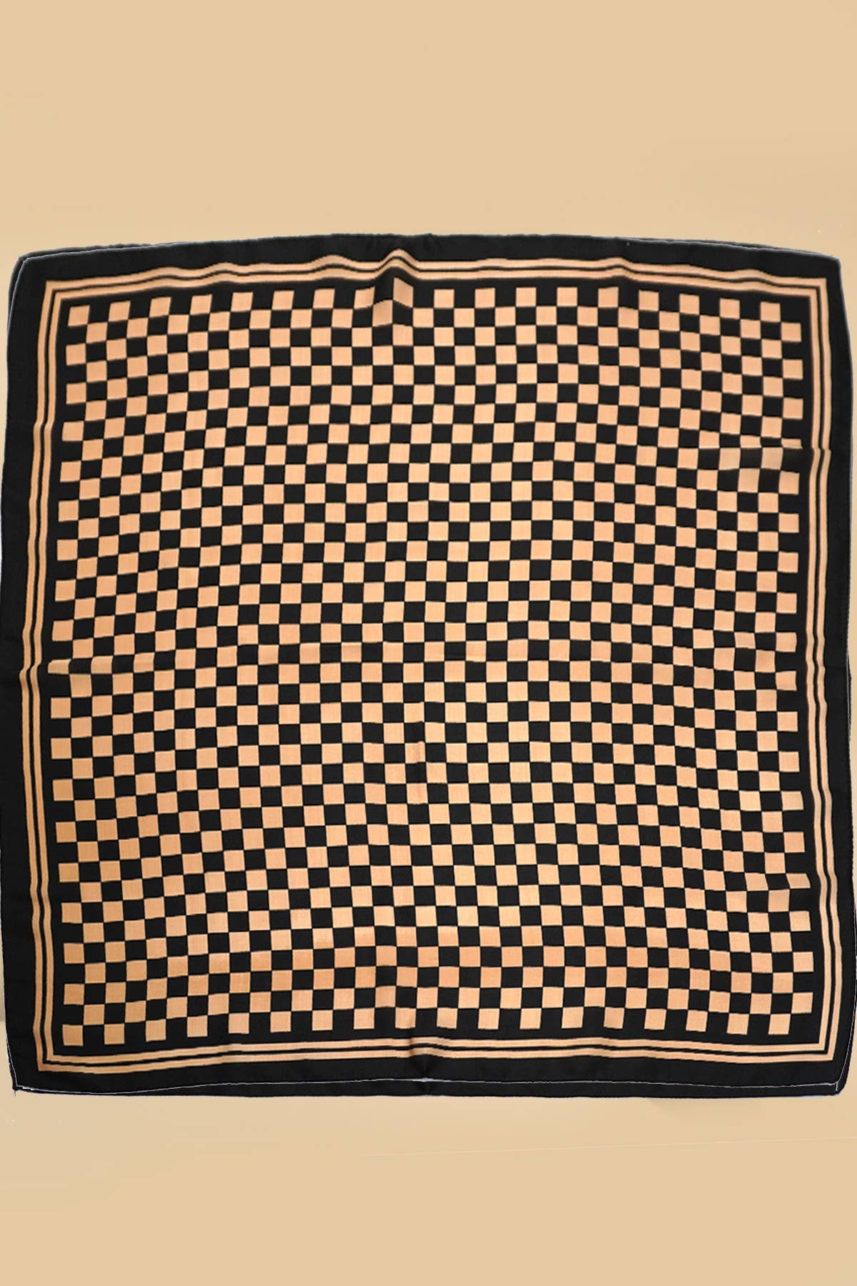black and brown silky bandana scarf.