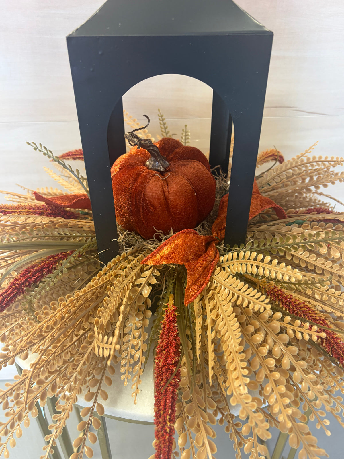 Fall Pumpkin Lantern | Bead Grass