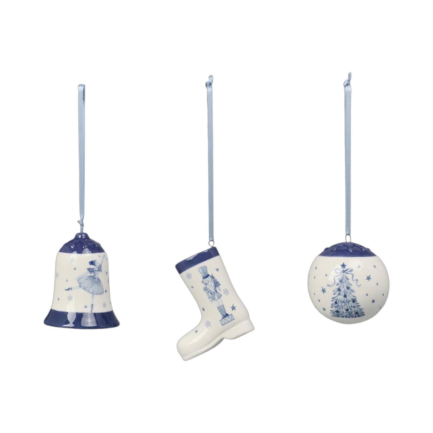 3 Asst Shaped Porcelain Orn