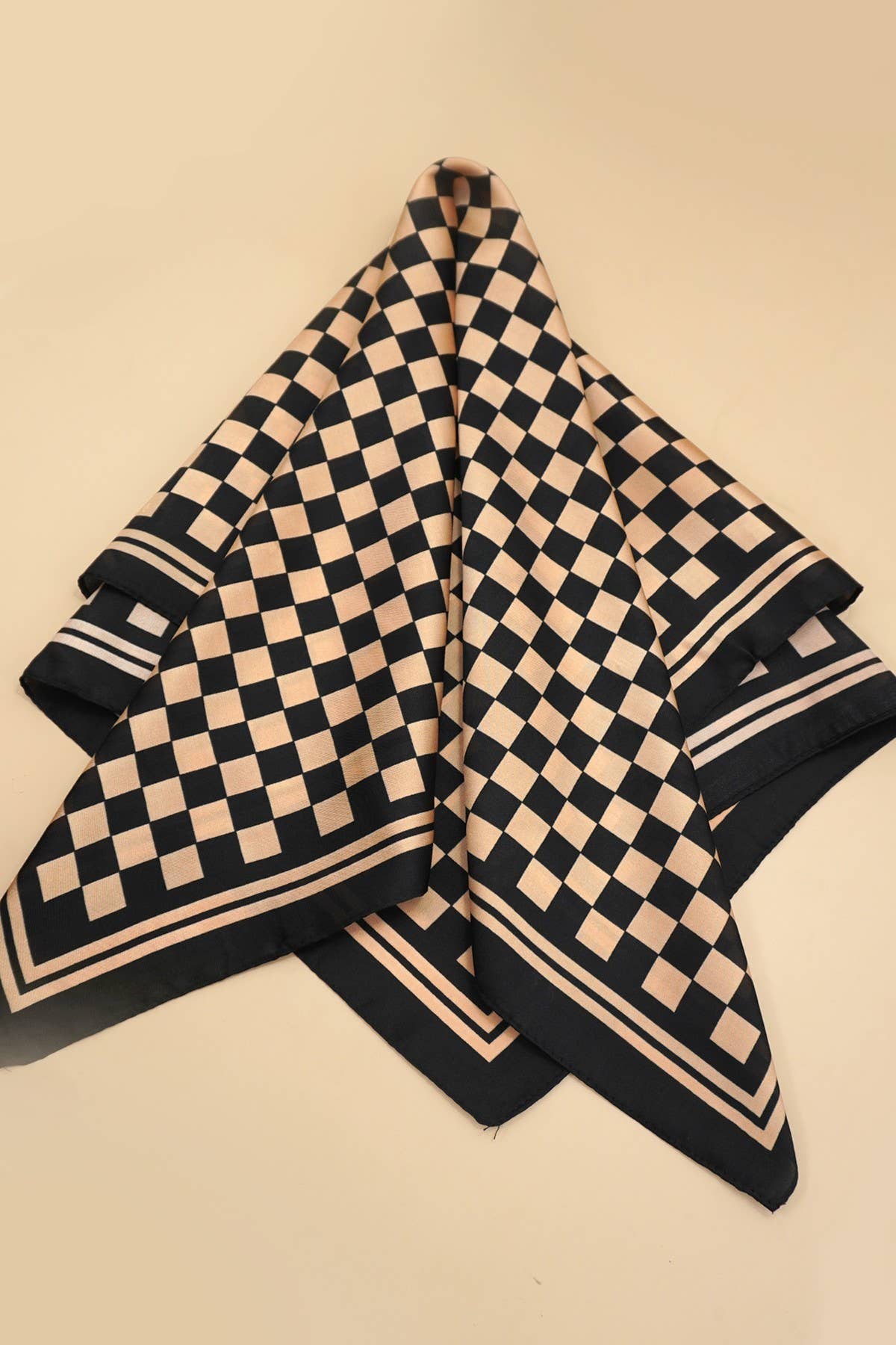 black and brown silky bandana scarf