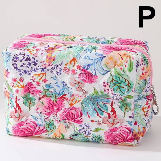 FLORAL TOILE PATTERN MAKEUP COSMETIC POUCH BAG | 40P562: S