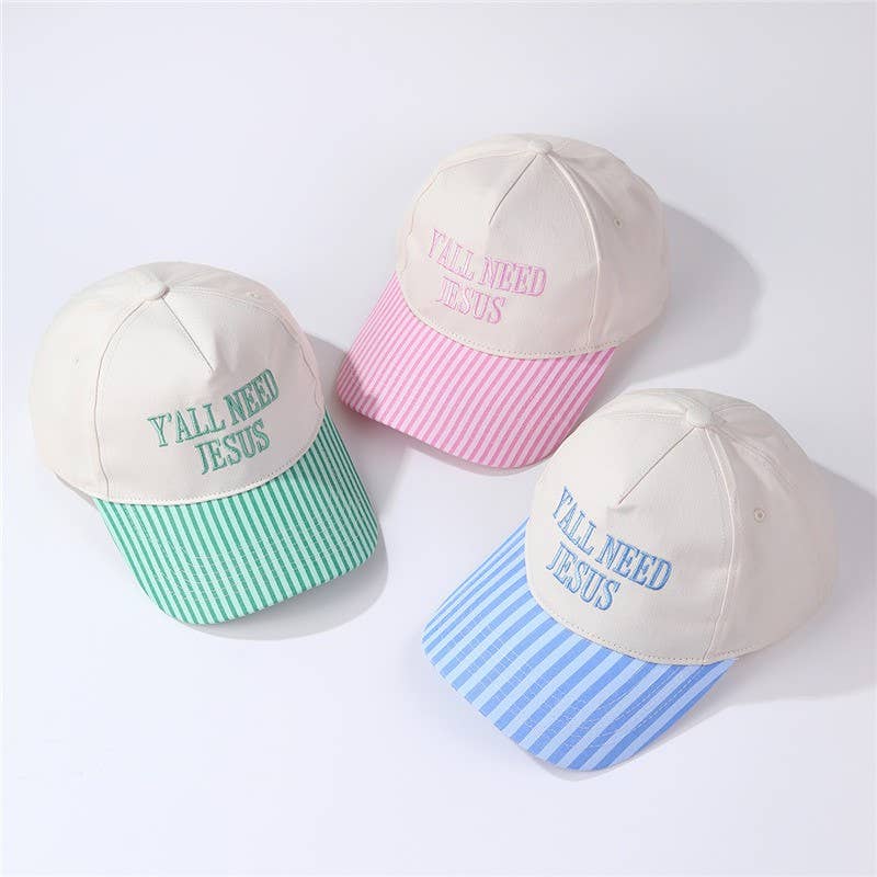 "Y'all Need Jesus" Stripe Baseball Cap