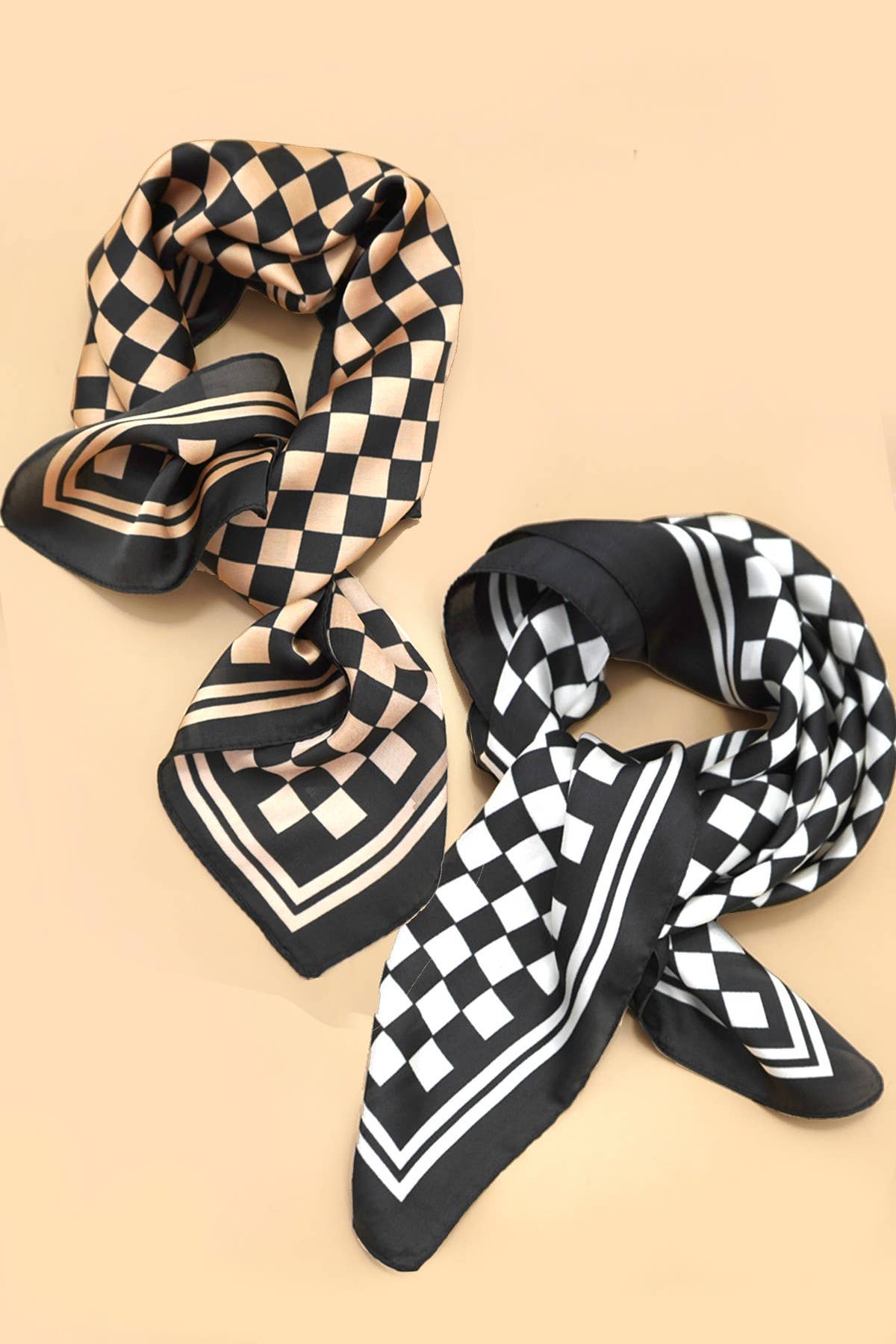 black and brown silky bandana scarf