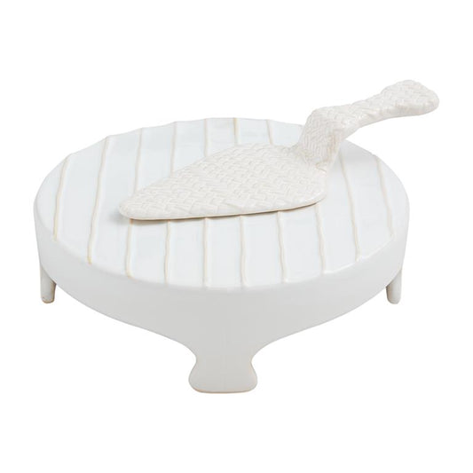 Mud Pie Textured Pedestal Server Set