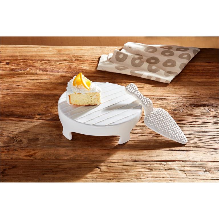 Mud Pie Textured Pedestal Server Set
