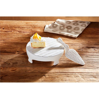 Mud Pie Textured Pedestal Server Set