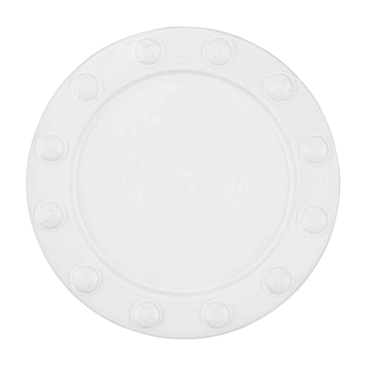 Mud Pie White Bead Dinner Plate
