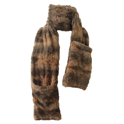"Cedar Bark" Faux Fur Pocket Scarf