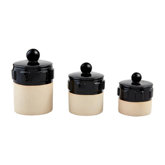 Mud Pie Two-Tone Canister Set (3 piece set)