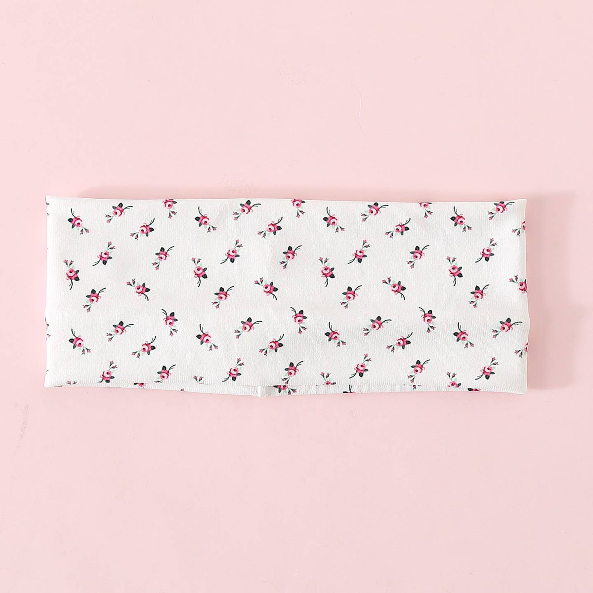 Pink Pinstripe & Floral Printed Headband Set