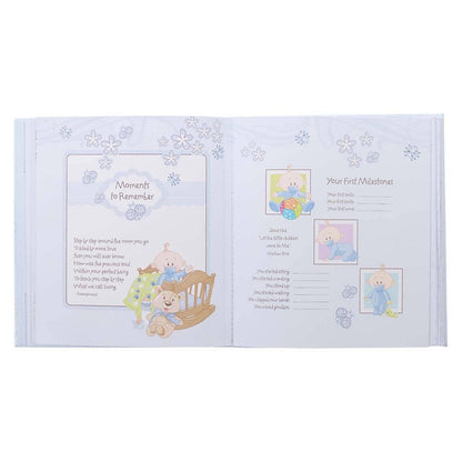 pages of a baby boy memory keepsake book