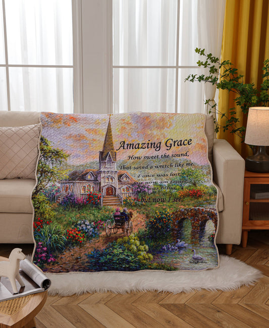 Amazing Grace Inspirational Quilted Throw