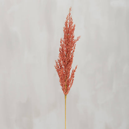 rusty orange artificial pampas grass stem