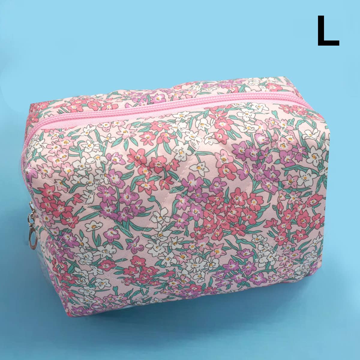 FLORAL TOILE PATTERN MAKEUP COSMETIC POUCH BAG