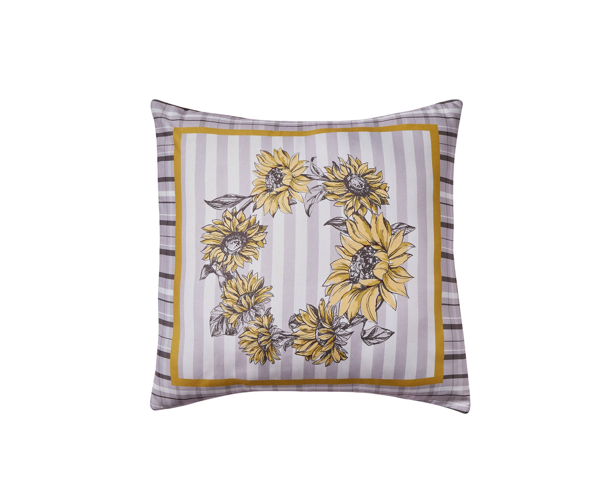 decorative pillow with sunflower pattern