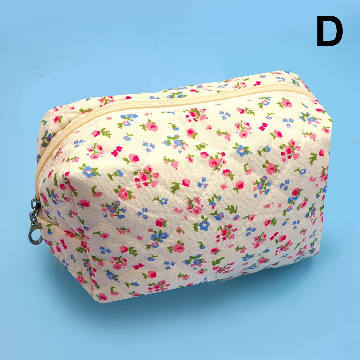 FLORAL TOILE PATTERN MAKEUP COSMETIC POUCH BAG