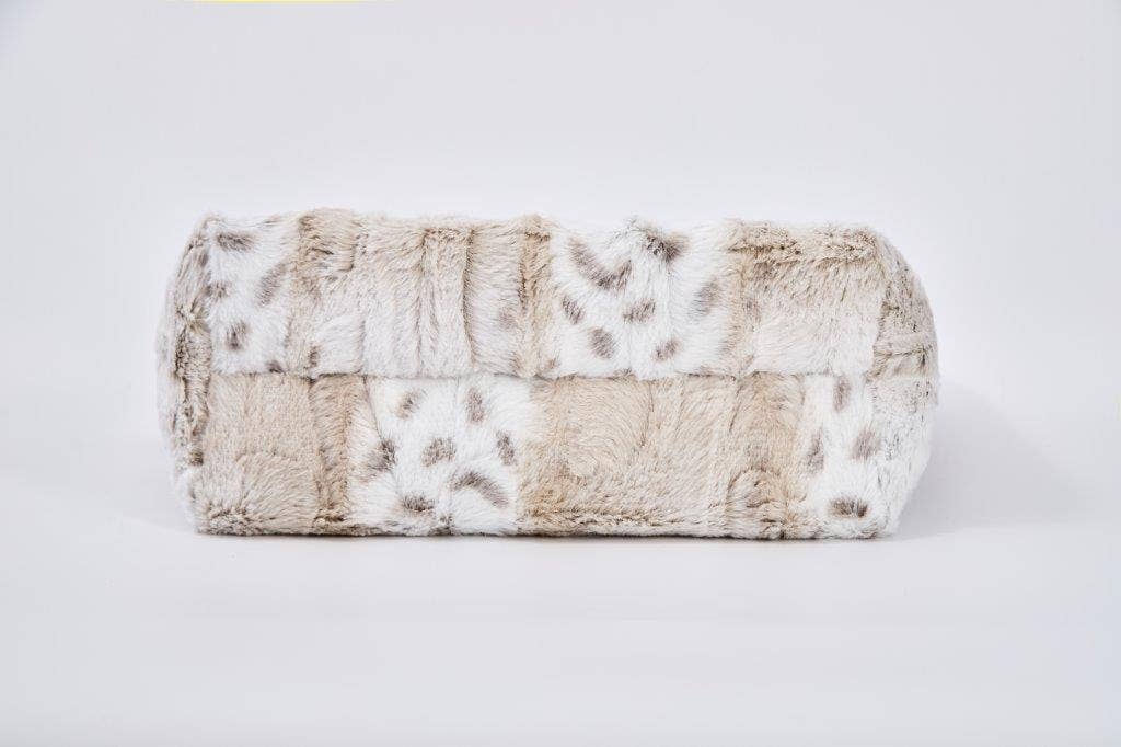 "White Leopard Stripe" Designer Fur Tote Bag
