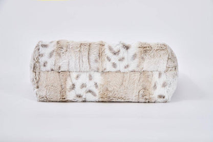 "White Leopard Stripe" Designer Fur Tote Bag