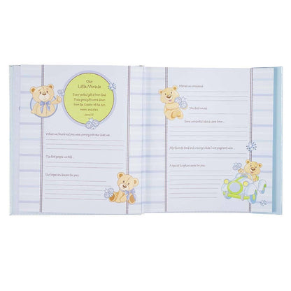 pages of a baby boy memory keepsake book