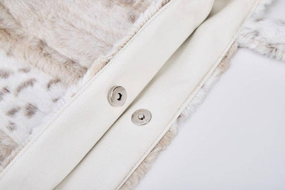 "White Leopard Stripe" Designer Fur Tote Bag