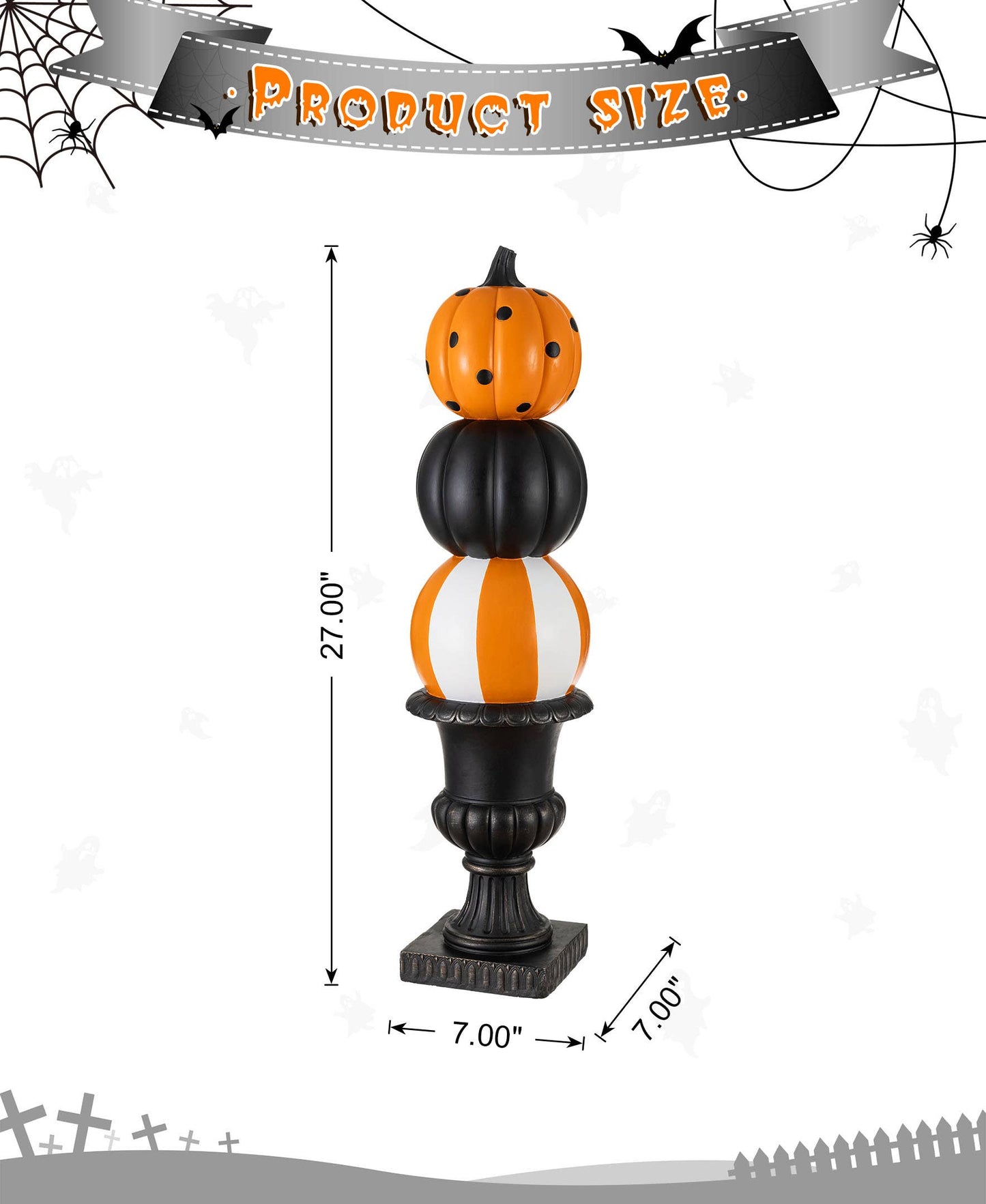 27 in H Halloween MGO Pumpkin Porch Decor