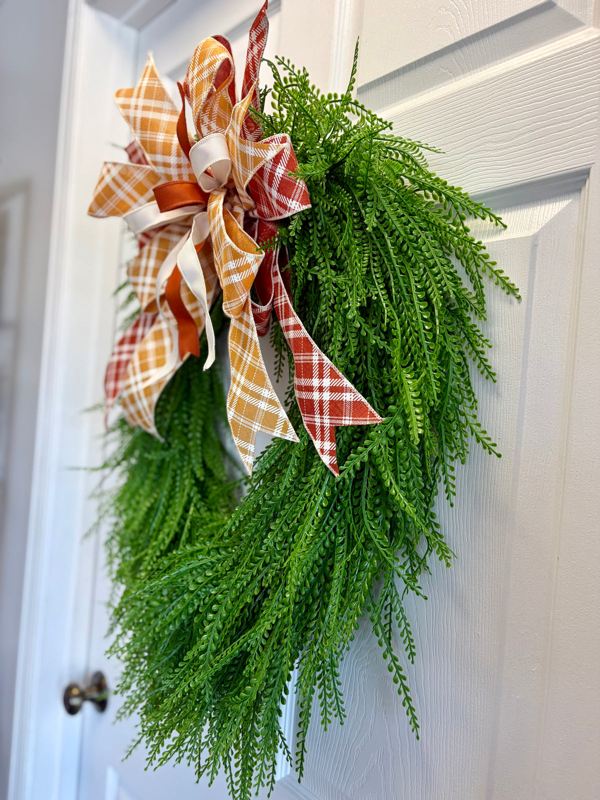 Fall Beaded Grass Wreath | UV & Weather Protected Oval Door Wreath