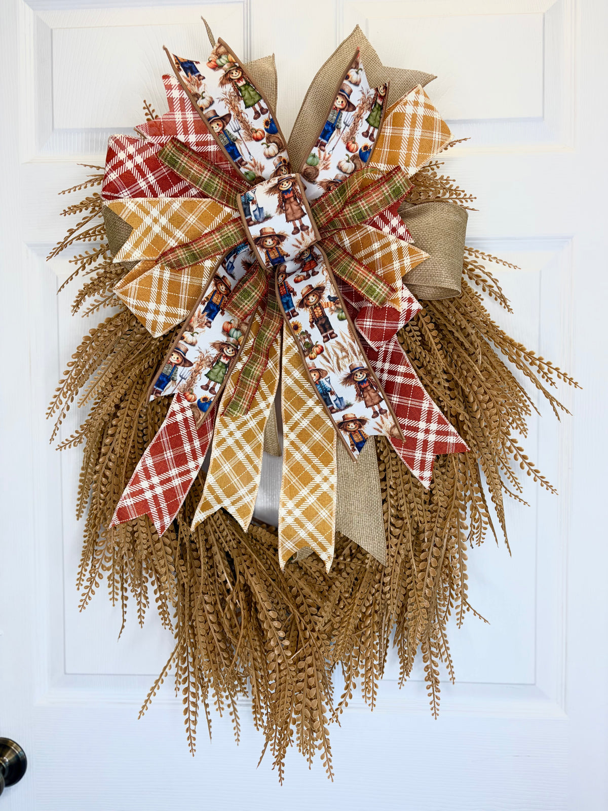 Wheat Colored Bead Grass Wreath | Fall wreath
