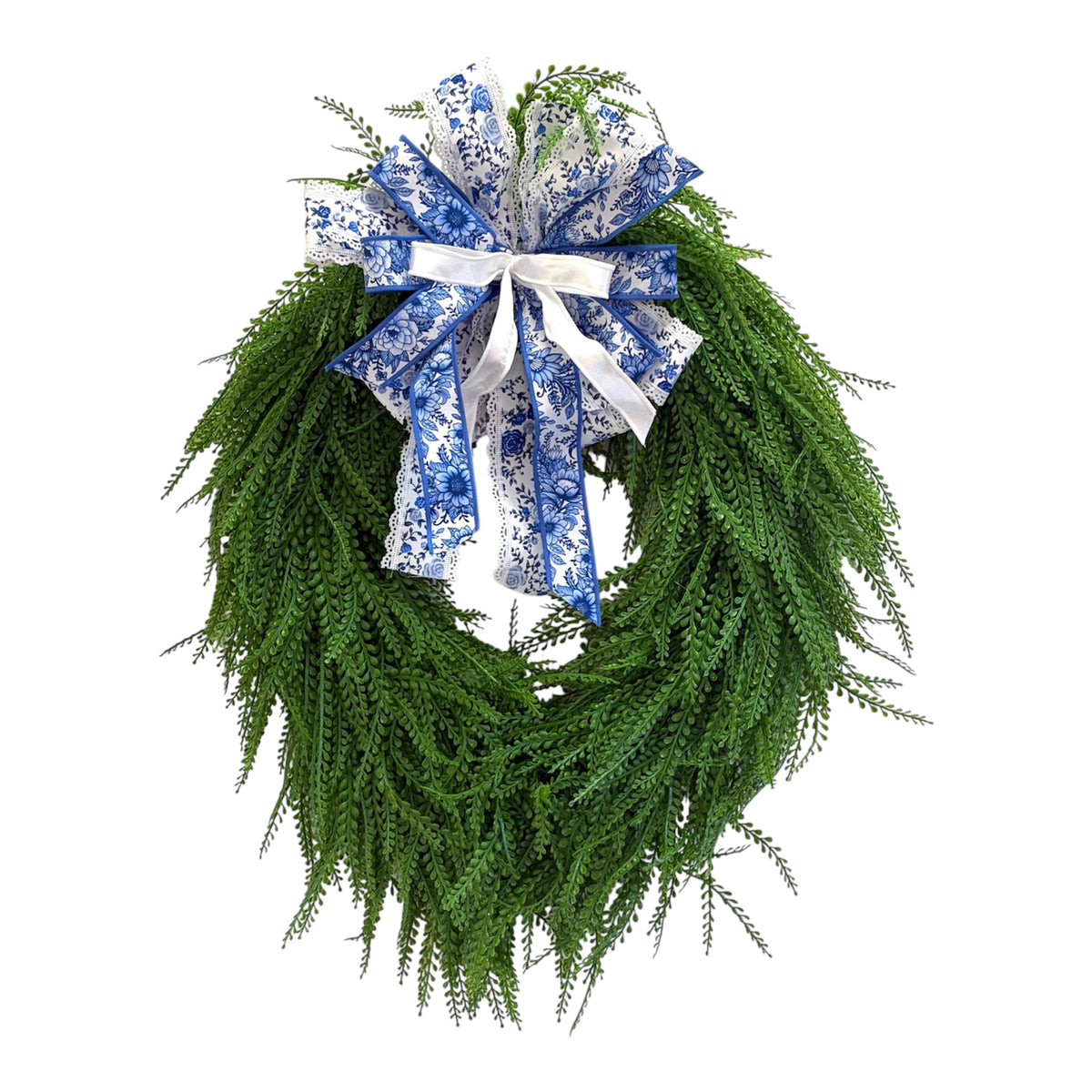 Bead Grass Wreath Large - Chinoiserie Bow