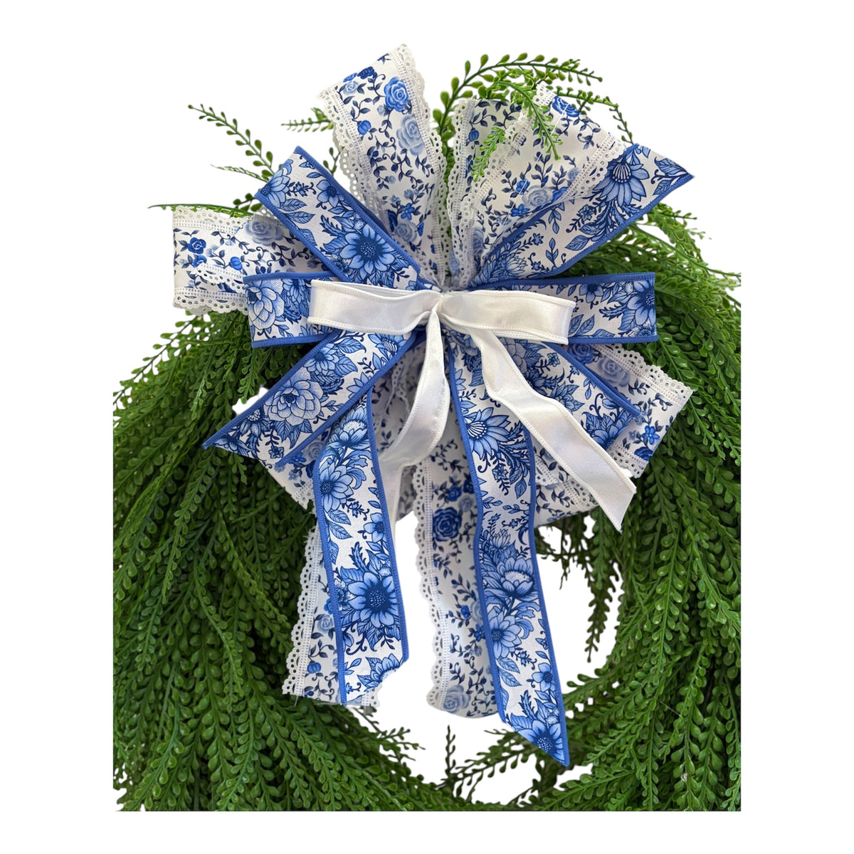 Bead Grass Wreath Large - Chinoiserie Bow