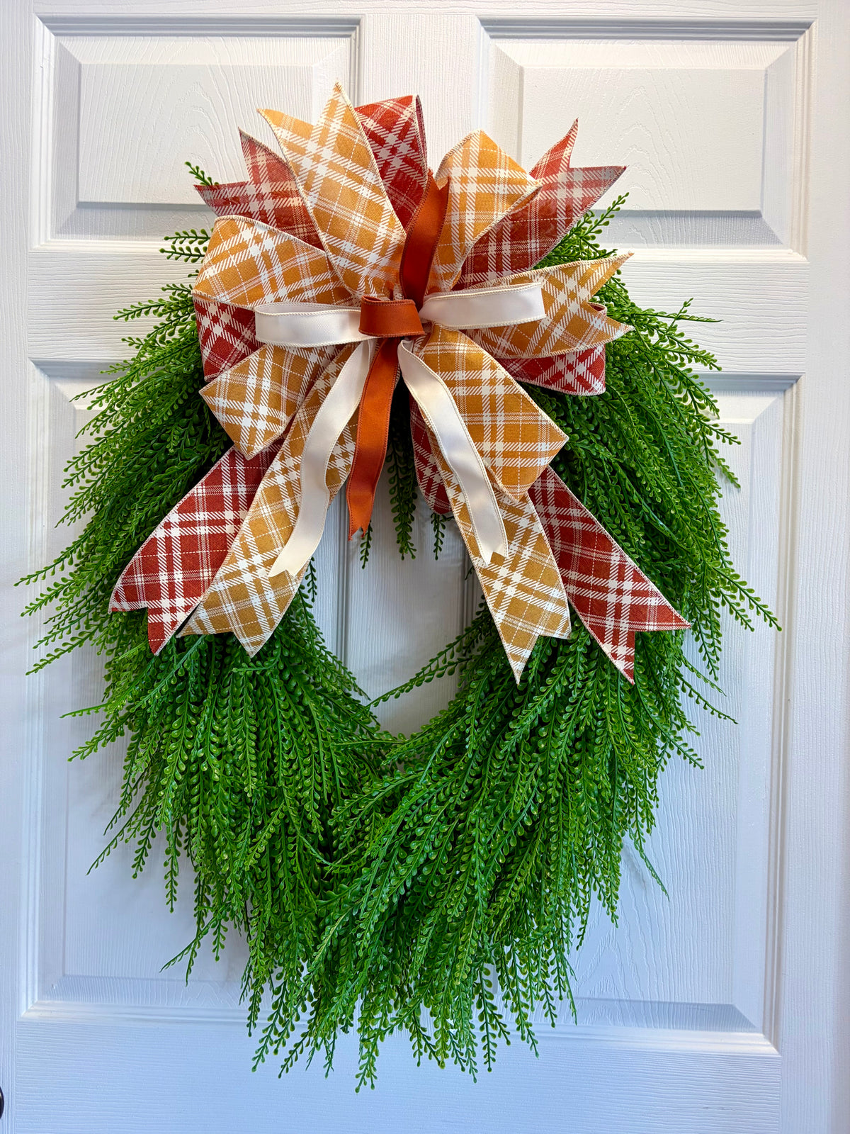 Fall Beaded Grass Wreath | UV & Weather Protected Oval Door Wreath