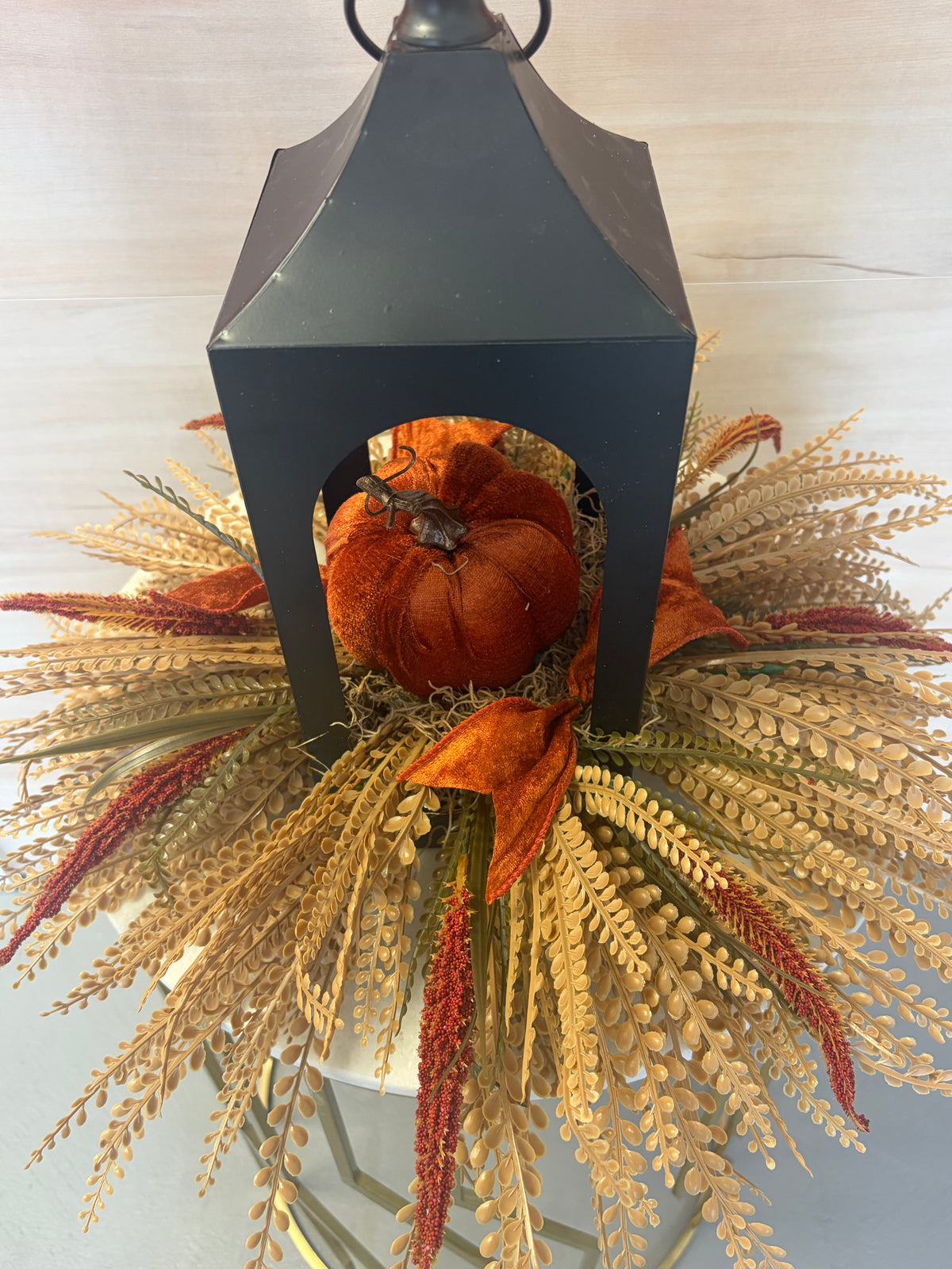 Fall Pumpkin Lantern | Bead Grass