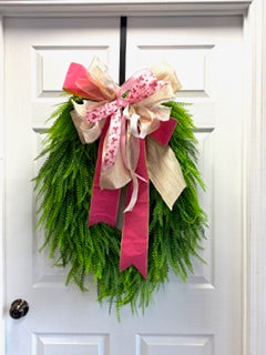 Extra Large Bead Grass Wreath - Pink Valentine