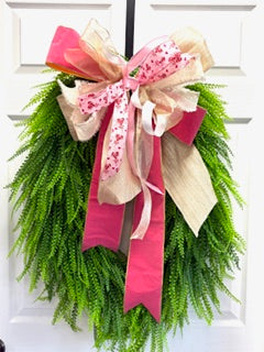 Extra Large Bead Grass Wreath - Pink Valentine