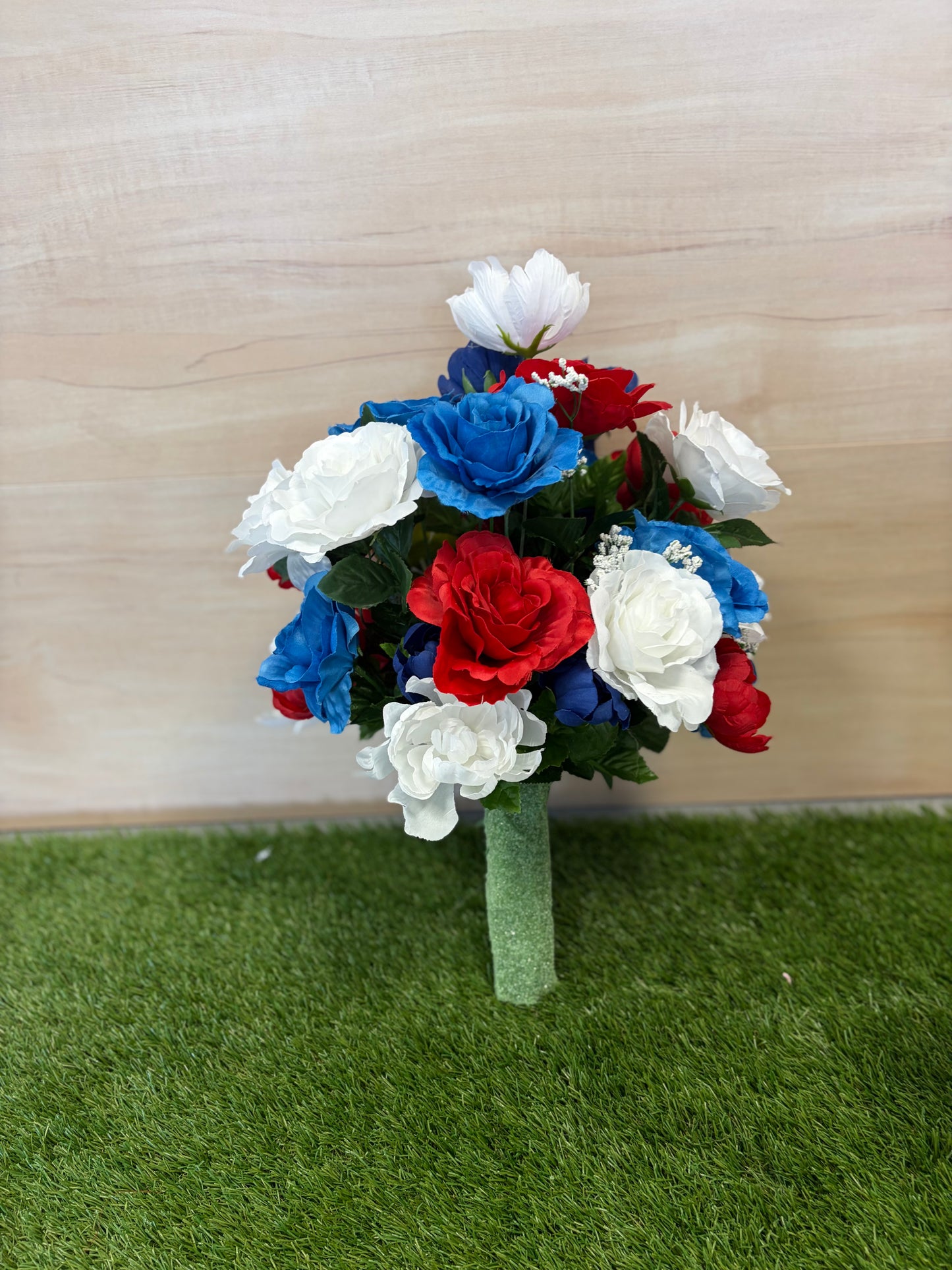 Patriotic Cemetery Vase Insert