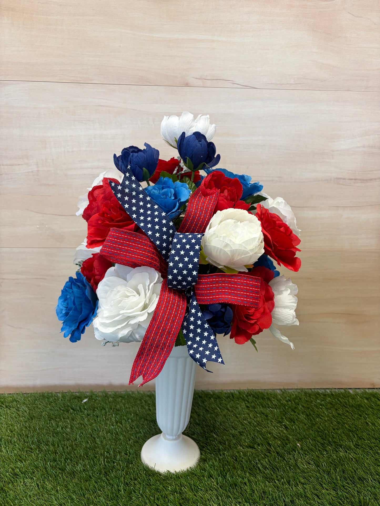 Patriotic Cemetery Vase Insert