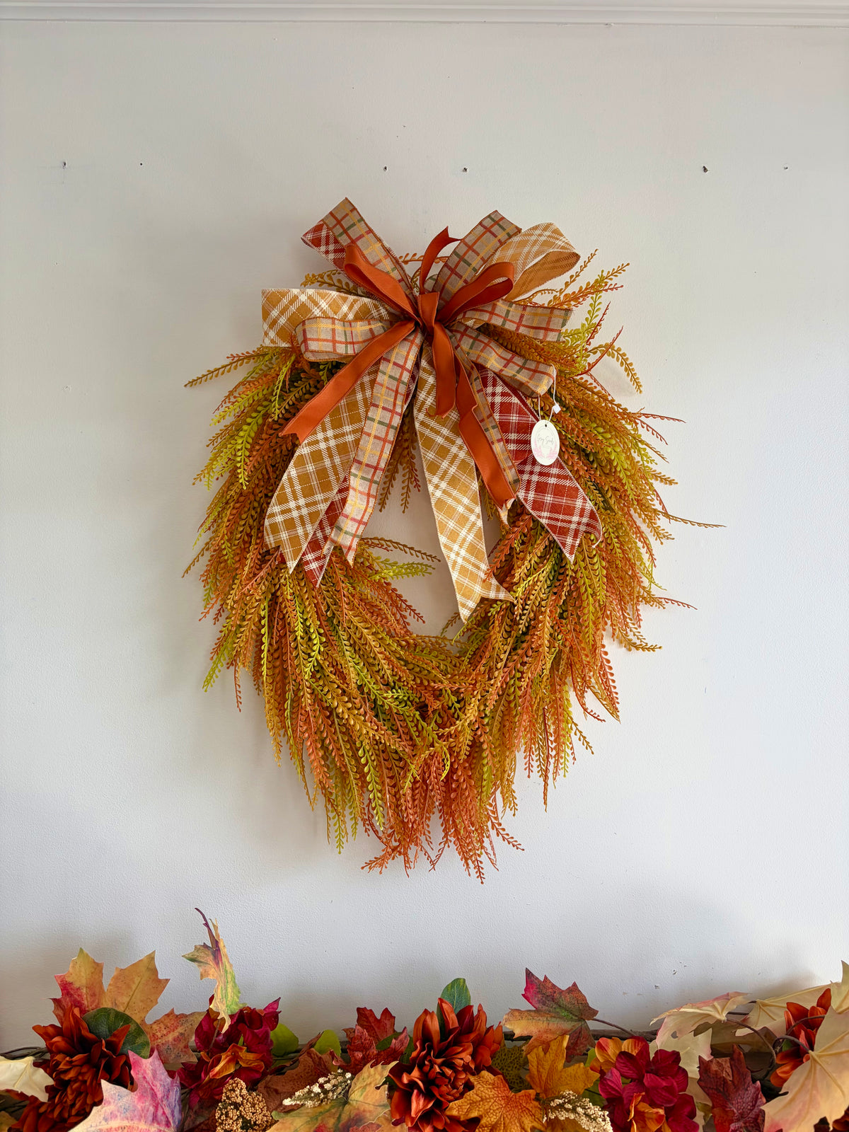 Fall Bead Grass Wreath-Oval