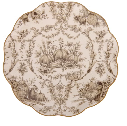 Pumpkin Toile Salad Plate