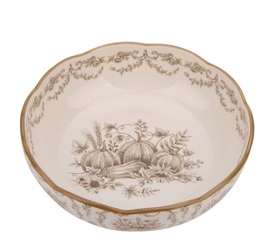 Pumpkin Toile Dinner Bowl