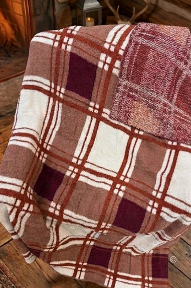 Amber Glow Brown Plaid Blanket
