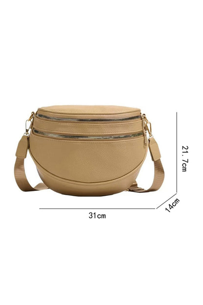 tan faux leather crossbody bag / belt bag