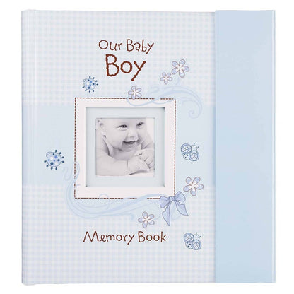 blue memory book for baby boy