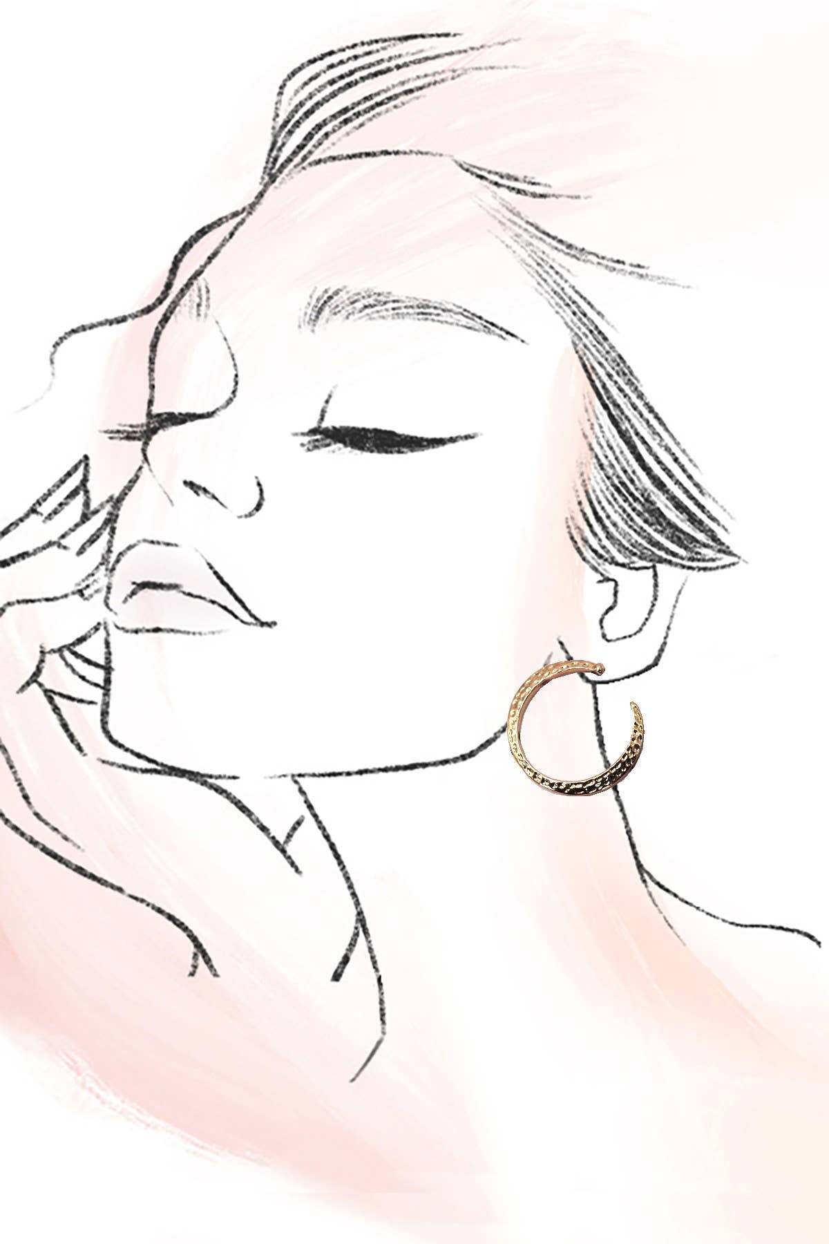 drawing of woman with jewelry