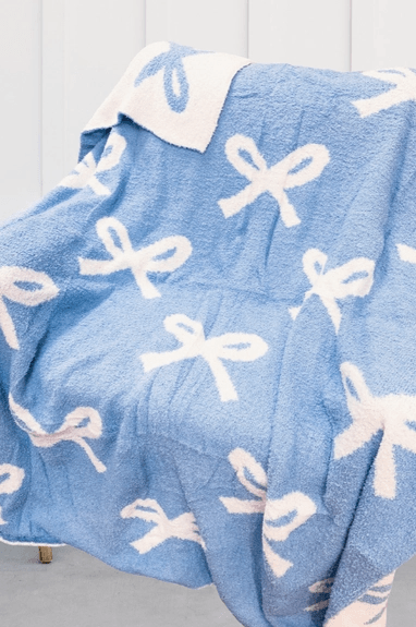 Blue Bow Luxury Blanket