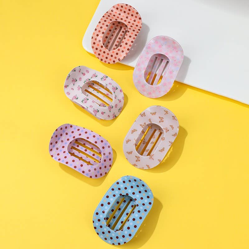 Jumbo Lay Flat Oval Hair Claw Clips Secure Styling